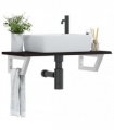 vidaXL Basin Shelf Wall Mounted Steel and Solid Wood Oak
