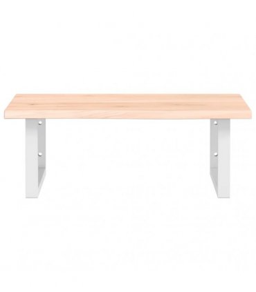 vidaXL Basin Shelf Wall Mounted Steel and Solid Wood Oak
