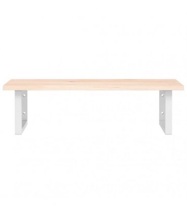 vidaXL Basin Shelf Wall Mounted Steel and Solid Wood Oak