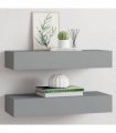 vidaXL Wall-mounted Drawer Shelves 2 pcs Grey 60x23.5x10cm MDF