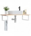 vidaXL Basin Shelf Wall Mounted Steel and Solid Wood Oak