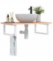 vidaXL Basin Shelf Wall Mounted Steel and Solid Wood Oak