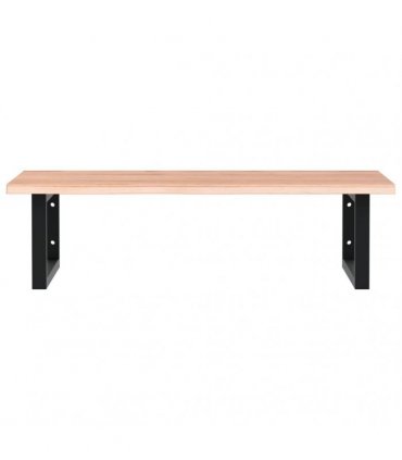 vidaXL Basin Shelf Wall Mounted Steel and Solid Wood Oak