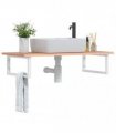 vidaXL Basin Shelf Wall Mounted Steel and Solid Wood Oak