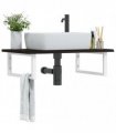vidaXL Basin Shelf Wall Mounted Steel and Solid Wood Oak
