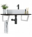 vidaXL Basin Shelf Wall Mounted Steel and Solid Wood Oak