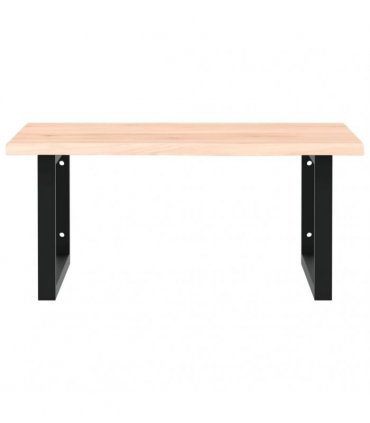 vidaXL Basin Shelf Wall Mounted Steel and Solid Wood Oak