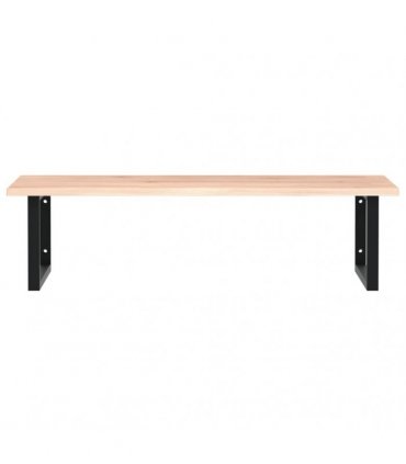 vidaXL Basin Shelf Wall Mounted Steel and Solid Wood Oak