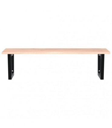 vidaXL Basin Shelf Wall Mounted Steel and Solid Wood Oak