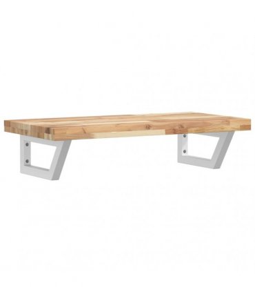 vidaXL Basin Shelf Wall Mounted Steel and Solid Wood Acacia