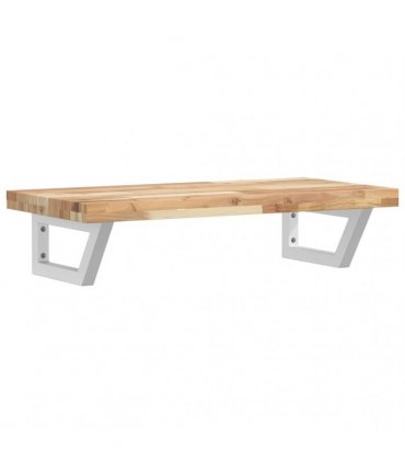 vidaXL Basin Shelf Wall Mounted Steel and Solid Wood Acacia