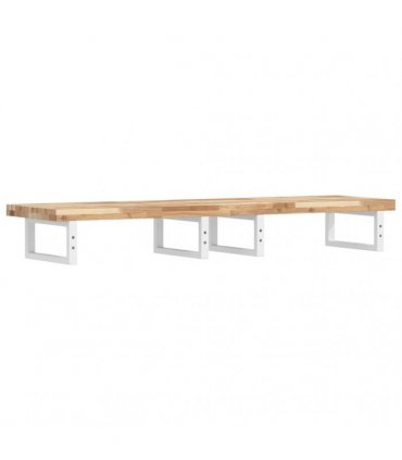 vidaXL Basin Shelf Wall Mounted Steel and Solid Wood Acacia
