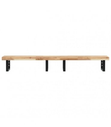 vidaXL Basin Shelf Wall Mounted Steel and Solid Wood Acacia