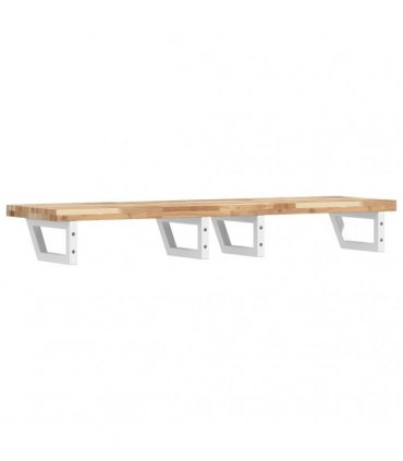 vidaXL Basin Shelf Wall Mounted Steel and Solid Wood Acacia