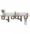 vidaXL Basin Shelf Wall Mounted Steel and Solid Wood Acacia