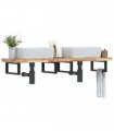 vidaXL Basin Shelf Wall Mounted Steel and Solid Wood Acacia
