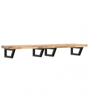 vidaXL Basin Shelf Wall Mounted Steel and Solid Wood Acacia