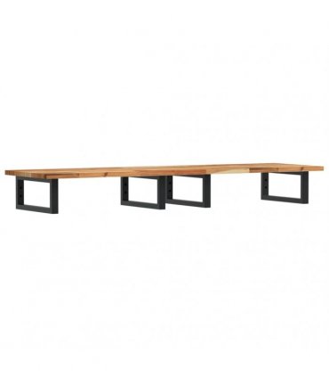 vidaXL Basin Shelf Wall Mounted Steel and Solid Wood Acacia