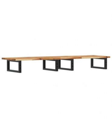 vidaXL Basin Shelf Wall Mounted Steel and Solid Wood Acacia