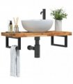 vidaXL Basin Shelf Wall Mounted Steel and Solid Wood Acacia