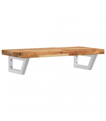 vidaXL Basin Shelf Wall Mounted Steel and Solid Wood Acacia