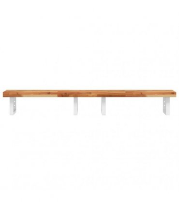 vidaXL Basin Shelf Wall Mounted Steel and Solid Wood Acacia