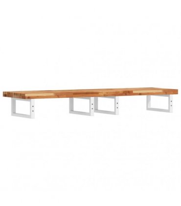 vidaXL Basin Shelf Wall Mounted Steel and Solid Wood Acacia