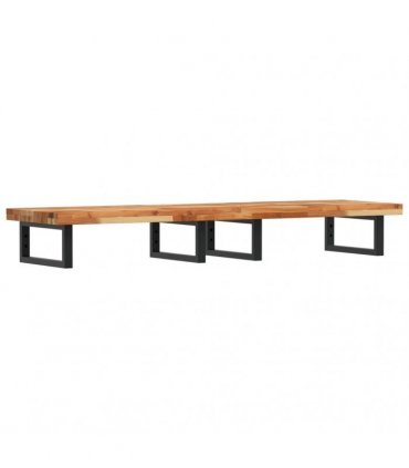 vidaXL Basin Shelf Wall Mounted Steel and Solid Wood Acacia