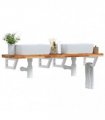 vidaXL Basin Shelf Wall Mounted Steel and Solid Wood Acacia