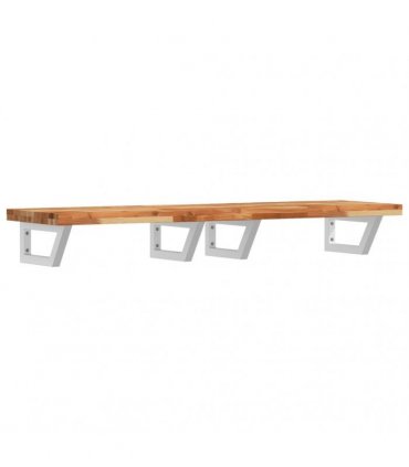 vidaXL Basin Shelf Wall Mounted Steel and Solid Wood Acacia