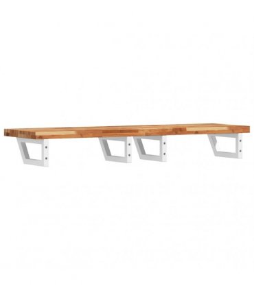 vidaXL Basin Shelf Wall Mounted Steel and Solid Wood Acacia