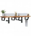vidaXL Basin Shelf Wall Mounted Steel and Solid Wood Acacia