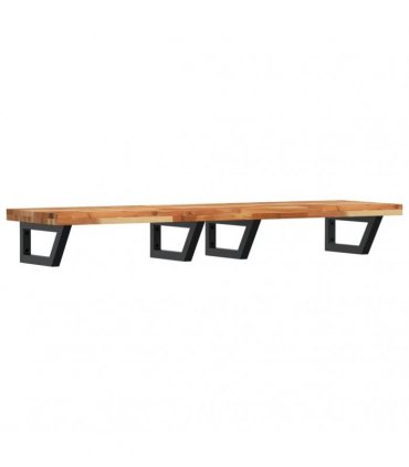 vidaXL Basin Shelf Wall Mounted Steel and Solid Wood Acacia