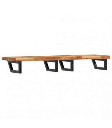 vidaXL Basin Shelf Wall Mounted Steel and Solid Wood Acacia
