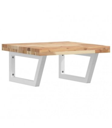 vidaXL Basin Shelf Wall Mounted Steel and Solid Wood Acacia