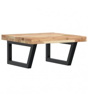 vidaXL Basin Shelf Wall Mounted Steel and Solid Wood Acacia