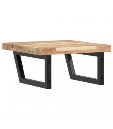 vidaXL Basin Shelf Wall Mounted Steel and Solid Wood Acacia