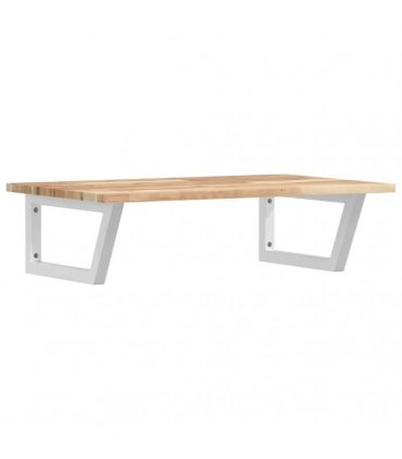 vidaXL Basin Shelf Wall Mounted Steel and Solid Wood Acacia