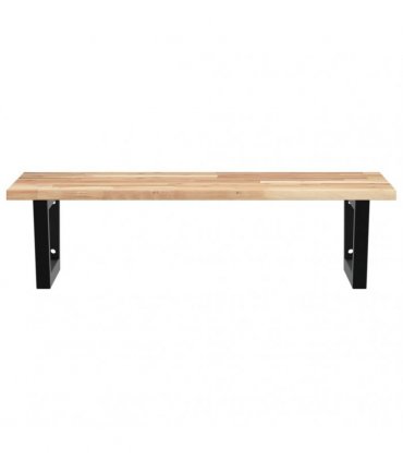 vidaXL Basin Shelf Wall Mounted Steel and Solid Wood Acacia