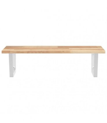 vidaXL Basin Shelf Wall Mounted Steel and Solid Wood Acacia