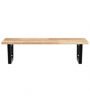 vidaXL Basin Shelf Wall Mounted Steel and Solid Wood Acacia