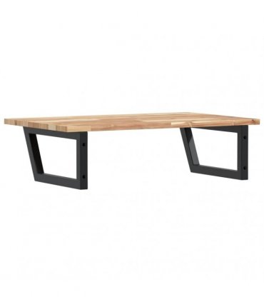 vidaXL Basin Shelf Wall Mounted Steel and Solid Wood Acacia