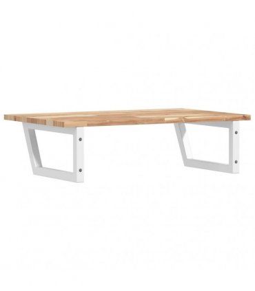 vidaXL Basin Shelf Wall Mounted Steel and Solid Wood Acacia