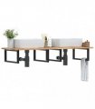 vidaXL Basin Shelf Wall Mounted Steel and Solid Wood Acacia