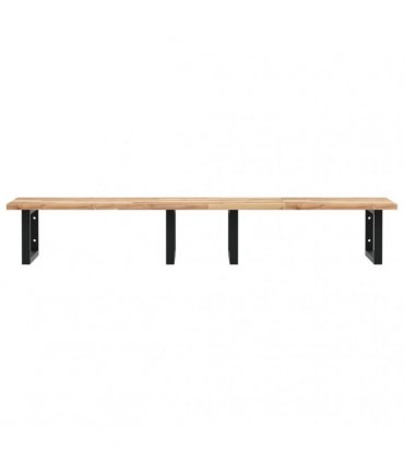vidaXL Basin Shelf Wall Mounted Steel and Solid Wood Acacia