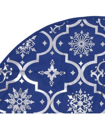 vidaXL Luxury Christmas Tree Skirt with Sock Blue 122 cm Fabric