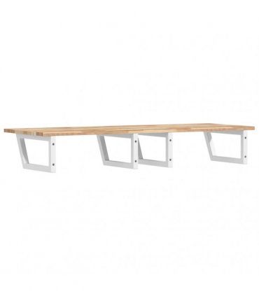 vidaXL Basin Shelf Wall Mounted Steel and Solid Wood Acacia