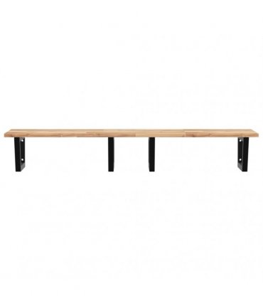 vidaXL Basin Shelf Wall Mounted Steel and Solid Wood Acacia