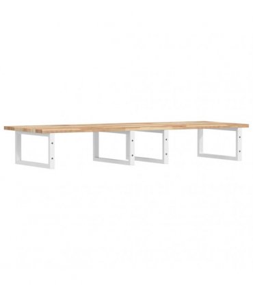 vidaXL Basin Shelf Wall Mounted Steel and Solid Wood Acacia