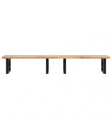 vidaXL Basin Shelf Wall Mounted Steel and Solid Wood Acacia